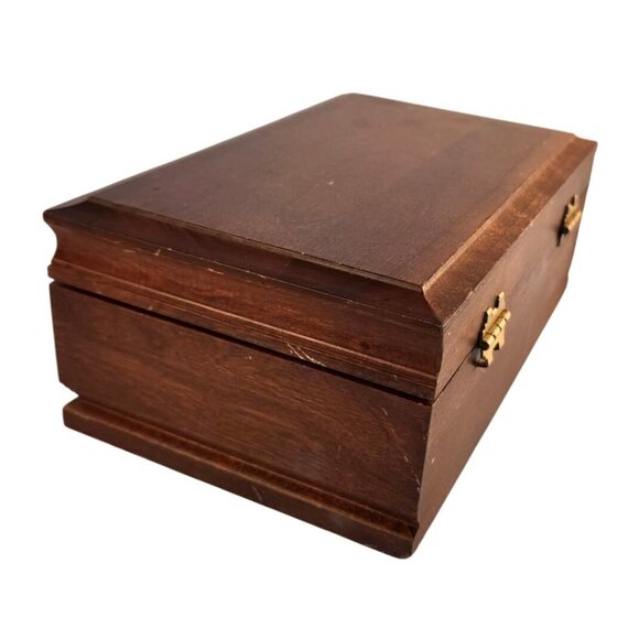 Thill’s Jewel Box Wooden Jewelry Organizer Vintage Brown W/ Pink Lining Storage - Picture 11 of 16